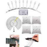 15Pcs Guitar Luthier Measuring Tool Set String Action Ruler Understring Radius Gauge Guitar Radian Ruler Kit