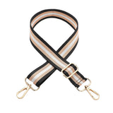 2PCS Adjustable Canvas Bag Strap with Metal Buckle for Crossbody Bags Black