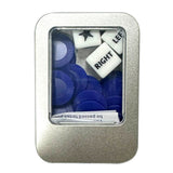 Left Right Center Dice Game Set with 3 Dice and 24 Chips for Family Fun Blue