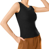Underwear Round Neck Slim Fit Fall Winter Warm Baselayer Top for Women for Daily Wear & Layering Black