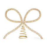Sparkling Christmas Tree Top Bow Elegant Holiday Decoration Gold