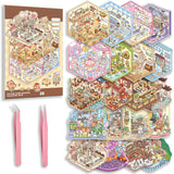 DIY 3D Miniature Sticker Kit with 20 Cartoon Stickers for Kids and Adults