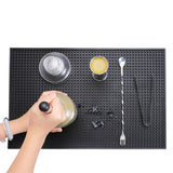 Bar Mat Non Slip Cocktail Mat Drip Mat for Countertops 45x30cm Home Bar Black