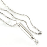 2Pcs Mindfulness Breathing Necklace Stainless Steel Breathe Pendant Meditation Tool Silver