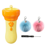 Retractable Cat Teaser Launcher Automatic with 2 Plush Balls for Cats Dogs Orange