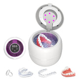 Ultrasonic Retainer Cleaner Machine 45kHz Ultrasonic Dentures Cleaner for Night Guards Braces  Aligner White
