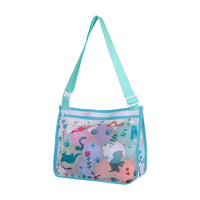 Children Beach Mesh Storage Bag Shell Collection Bag Beach Sand Toy Seashell Bag Green Dinosaur