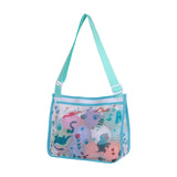 Children Beach Mesh Storage Bag Shell Collection Bag Beach Sand Toy Seashell Bag Green Dinosaur