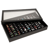 100 Slots Jewelry Ring Display Organizer Tray Case