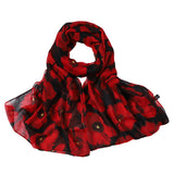 Polyester Scarf Shawl Vintage Floral for Travel and Sun Cover Style 1