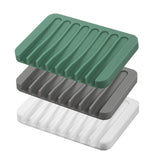 3Pcs Self Draining Soap Dishes Waterfall Drainer Soap Holder for Bathroom