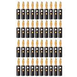 40 PCS Connector 4mm Gold Plated Banana Audio Speaker Plugs for Audio Black