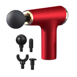 Portable Muscle Massager for Back Neck Muscle with 4 Massage Heads Red