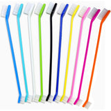 10PCS Pet Toothbrush Dual End Long Handle for Dogs Cats