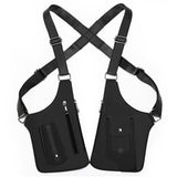 Outdoor Double Shoulder Armpit Bag with Multiple Storage Pockets Black