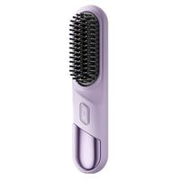 Cordless Hair Straightener Brush Portable Heating Hair Straightening Comb Purple