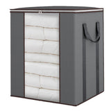 Clothes Storage Foldable Thick Fabric Blanket Storage Bags With Handle Gray