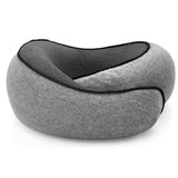 Memory Foam Travel Pillow with Storage Bag Neck Pillow for Plane Car Train Office Grey