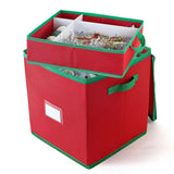 4-Tier 64-Compartment Christmas Ornament Storage Box with Lid