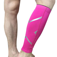 Pair of Compression Calf Sleeve Elastic Leg Brace for Sports Running  Rose Red
