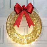 Christmas Hanging Wreath Festive Artificial Garland Decoration Gold