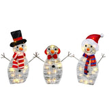 3-Piece Snowman Yard Stakes Acrylic Christmas Outdoor Decorations