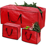 3pc Large Christmas Tree Storage Bags – PE Water-Resistant with Reinforced Handles & Zipper Red
