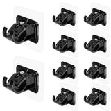 10 Pcs Self Adhesive No Drill Adjustable Curtain Rod Holder Hooks Brackets For Smooth Surface Black