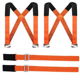 5cm Wide Furniture Moving Straps Set with 270kg Capacity Orange Red