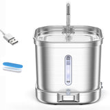2L Cat Water Fountain Stainless Steel Tray Wireless Pump Cat Fountain for Dogs Cats