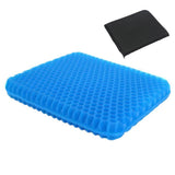 Blue Honeycomb Gel Seat Cushion 42x36x6cm with Removable Cover