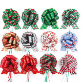 12 PCS Double Sided Printed Christmas Pull Ribbon Bows for Gift Wrapping