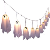 10PCS Ghost 275cm Halloween Warm White LED Hanging Light String with 8 Modes