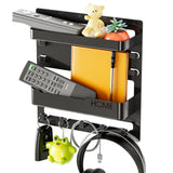 Bedside Shelf Organizer Wall Mount Self-Stick for Bedroom Storage Black