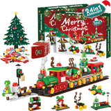 Advent Calendar Christmas Train Building Block Set – Holiday Countdown Toy