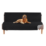 Reversible Futon Sofa Slipcover Armless Sofa Cover Water Resistant Furniture Protector with Elastic Strap Black