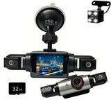 360 Degree 4 View Dash Cam Front Rear Left Right Cabin 32GB Memory