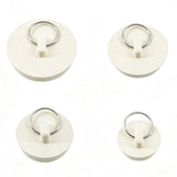4 PCS Universal Plastic Sink Stoppers with Metal Pull Rings for Basins and Bathtubs