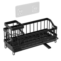 Wall Mount Sponge Rack Sink Caddy Organizer with High Brush Holder for Kitchen Essentials