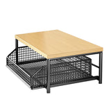Countertop Riser Rack with Pull Out Basket Drawer for Kitchen Storage Black