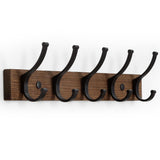 Wooden Coat Rack Wall Mount Rustic Coat Hanger Hooks with Double Hooks for Entryway Bedroom