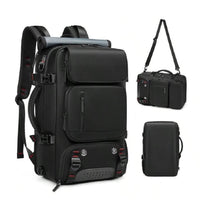 Large Travel Backpack Water Resistant Laptop Backpack Camping Rucksack With Separate Shoe Pocket Black