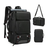 Large Travel Backpack Water Resistant Laptop Backpack Camping Rucksack With Separate Shoe Pocket Black