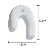 Side Sleeper Pillow with Ear Hole J Shaped Body Pillow for Neck Back Shoulder Support