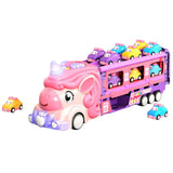 Unicorn Car Toys with Foldable Race Track and 6 Princess Cars for Girls
