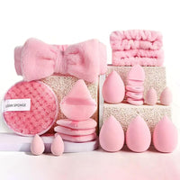Makeup Sponge Set with Case Triangle Puff for Liquid Cream Powder-20 Piece Set