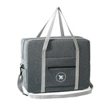 Foldable Travel Bag Large Capacity Sports Shoulder Bag Trip Boarding Bag Grey
