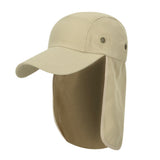 Extended Visor Sun Hat Baseball Cap for Summer with Wide Brim Khaki
