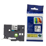 5Pcs 12mm Replacement Label Tapes for Brother Label Makers Compatible with TZe-231 Black Text on White Tapes