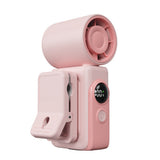 Handheld Turbo Fan Clip On with LED Display 4 Speeds 180 Tilt Pink